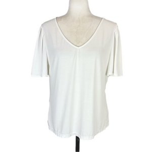 Ivory white flounce sleeve t-shirt
